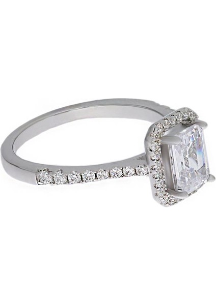 Kadın Baget Model Taşlı Gümüş Yüzük fiyatları
