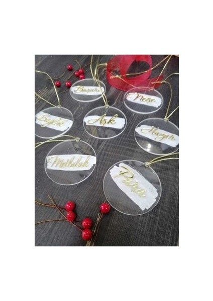 Yılbaşı Ağacı Süsü Şeffaf Pleksi Dilek Süsleri