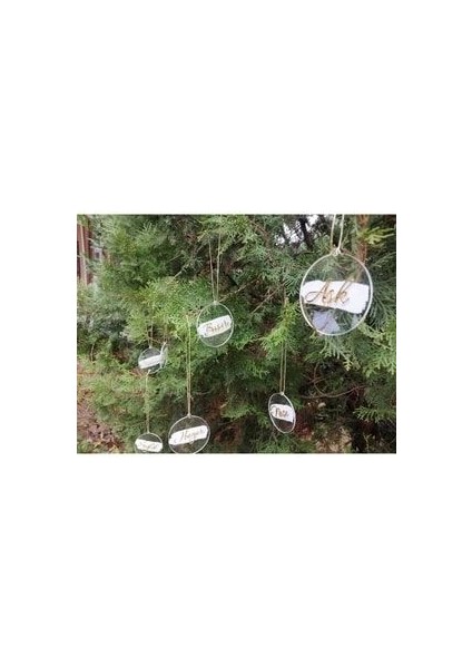 Yılbaşı Ağacı Süsü Şeffaf Pleksi Dilek Süsleri modelleri