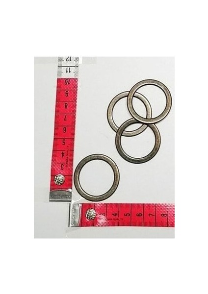 Metal Düz Halka 4 cm - 2 Adet - Antik Sarı