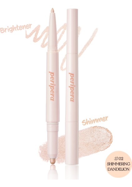 Çift Taraflı Işıltılı Kalem Far PERIPERA Sugar Twinkle Duo Eye Stick (02 Shimmering)