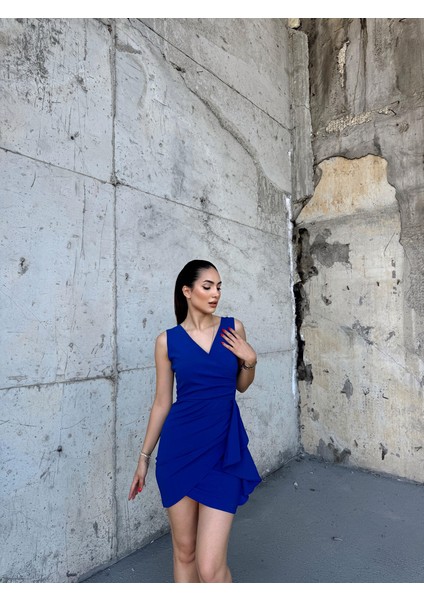 Narnia Etek Detaylı Kruvaze Mini Elbise 582562