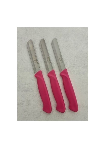 Micro Tırtıklı Sebze Doğrama Bıçağı Pembe 3'lü
