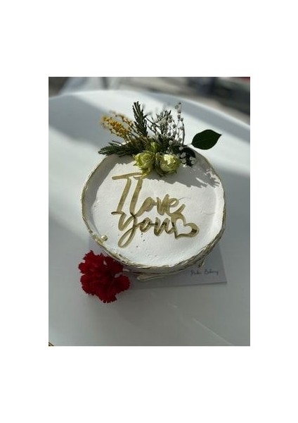 Sevgililer Günü I Love You Gold Pleksi Pinyata, Kutu, Pasta Süsü