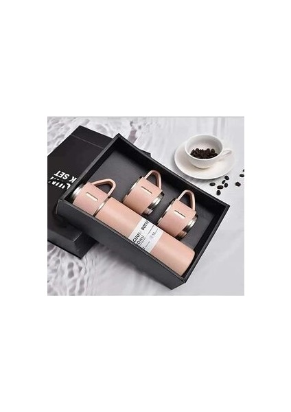 Vacuum Termos Paslanmaz Çelik 500 ml Sıcak-Soğuk Termos Seti 3 Bardaklı fırsatları