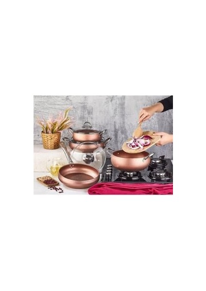 Kahramanlar Rose Modus 7 Parça Granit Set