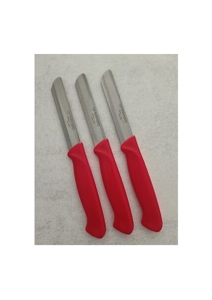 Micro Tırtıklı Sebze Doğrama Bıçağı Kırmızı 3'lü