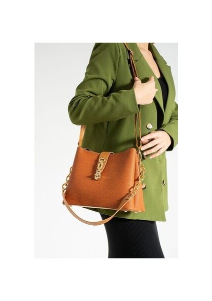 Kadın El ve 3 Bölmeli Omuz Çantası