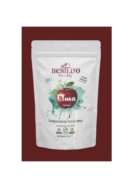 Freeze Dry Dondurularak Kurutulmuş Elma 20gr