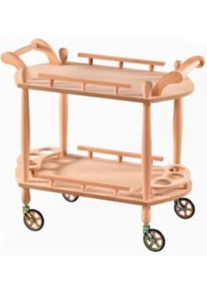Mkd - Dek 106 / Retro Servis Arabası Cilasız Ham Ahşap