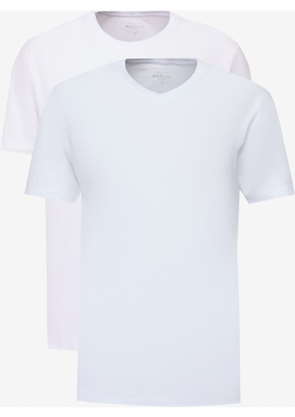2'li Paket Slim Fit Dar Kesim Pamuklu Basic Tişört