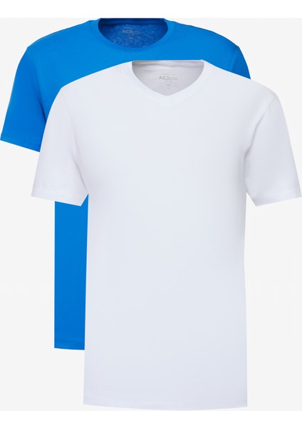 2'li Paket Slim Fit Dar Kesim Pamuklu Basic Tişört