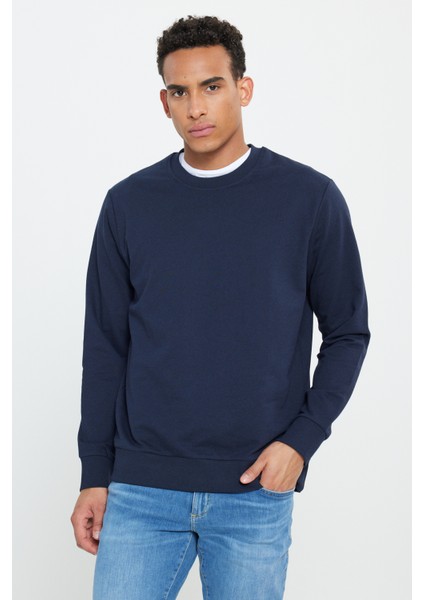 2'li Paket Pamuklu Standart Fit Normal Kesim Bisiklet Yaka Sweatshirt