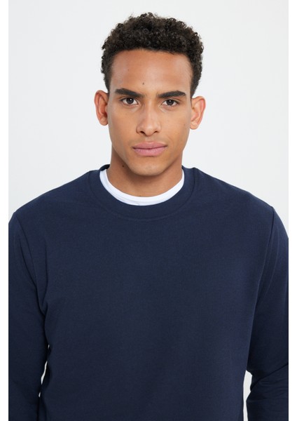 2'li Paket Pamuklu Standart Fit Normal Kesim Bisiklet Yaka Sweatshirt