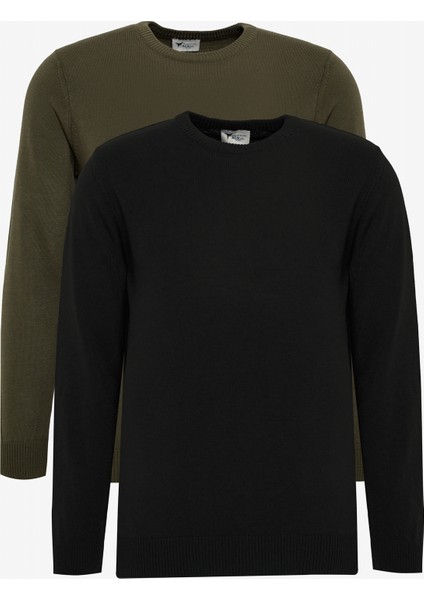 2'li Paket Sıcak Tutan Standart Fit Normal Kesim Bisiklet Yaka Triko Kazak