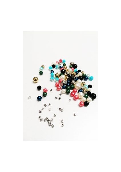 Çakma Inci-Çivili Inci Boncuk- Karışık Renk ve Ebatlarda- 1200 Adet