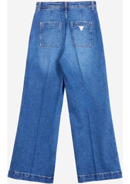 Yüksek Bel Bol Paça Bol Kesim Lacivert Kadın Denim Pantolon Dakota Hıgh Wıde Cro - Eco Recy Co fiyatları