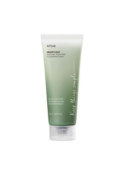 Heartleaf Succinic Moisture Cleansing Foam (Korendy) Gözenek Akne Karşıtı Köpük Temizleyici 150ML