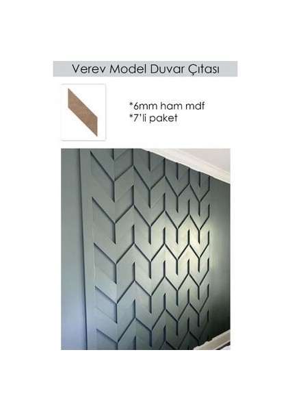 Verev Model Duvar Çıtası 7li Paket Ham Mdf Dıvar Dekorasyon Duvar Kaplama Yatak Başı Panel