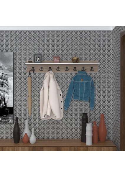 Kenzlife elbise askılığı askılık vettini crd 20*100*12 siyah 8 adet askı portmanto