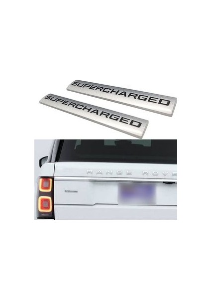 Range Rover Supercharged Uyumlu Gri Plaka Siyah Arka Yazı