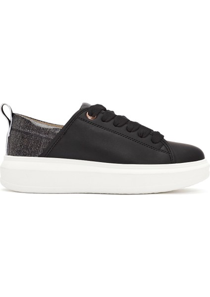 Acbc x Kadın Siyah Bağcıklı Kalın Tabanlı Sneaker 24WFD435014