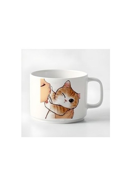 Duble Türk Kahvesi Fincanı & Espresso Sevimli Yavru Kedi 180 ml