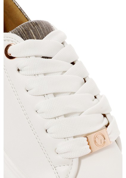 Acbc x Kadın Beyaz Bağcıklı Kalın Tabanlı Sneaker 24WFD435014