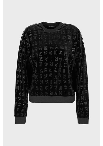 Logolu Regular Fit Bisiklet Yaka Kadife Sweat Bayan Sweat 6DYM94 Yjlgz 52AL