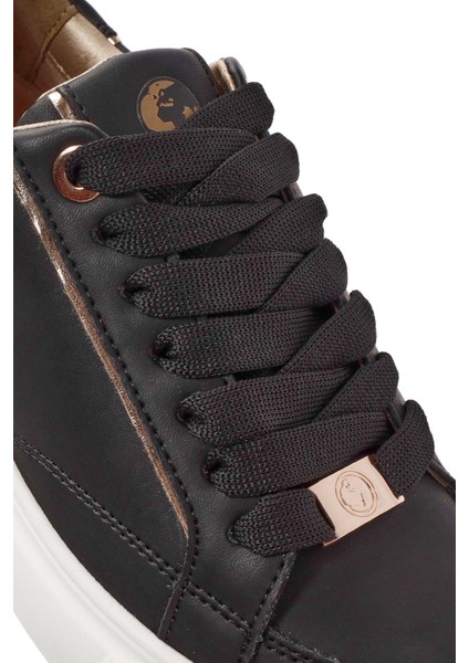 Acbc x Kadın Siyah Bağcıklı Kalın Tabanlı Sneaker 24WFD435118