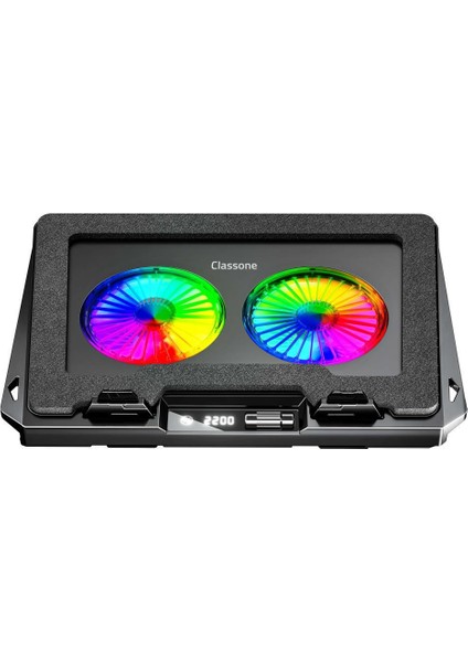 GT102 Gaming Laptop Soğutucu, 2200RPM , Rgb Işıklı , LED Display , Notebook Soğutucu Stand