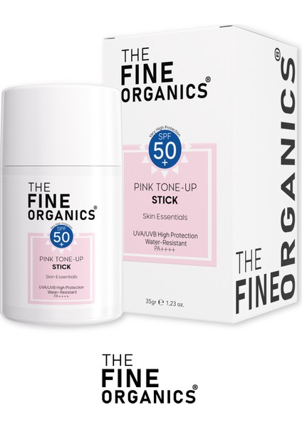 The Fine Organics Spf 50 Ton Eşitleyici Saten Bitişli Pembe Güneş Koruyucu Stick Güneş Kremi, 35 gr