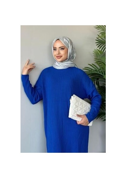 Fitilli Triko Elbise Saks modelleri