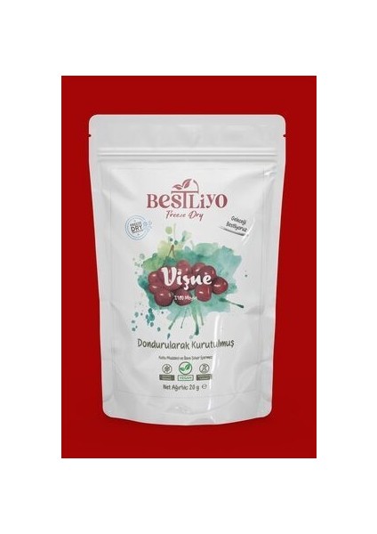Freeze Dry Dondurularak Kurutulmuş Vişne