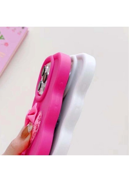 IPHONE 12/12 Pro Lüks 3D Kalp Tasarımlı, Kenarları Dalgalı, Darbe Önleyici Silikon Kılıf
