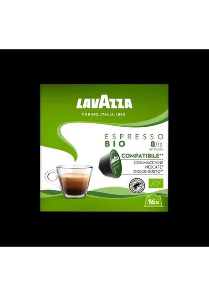 Nescafe Dolce Gusto Makinesi Için Lavazza Espresso Bio 16 Kapsül Kahve