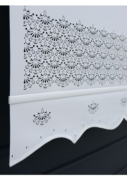 Lazer Etek Işlemeli Stor Perde - Beyaz - Ithal Mat Kalın Stor indirimleri