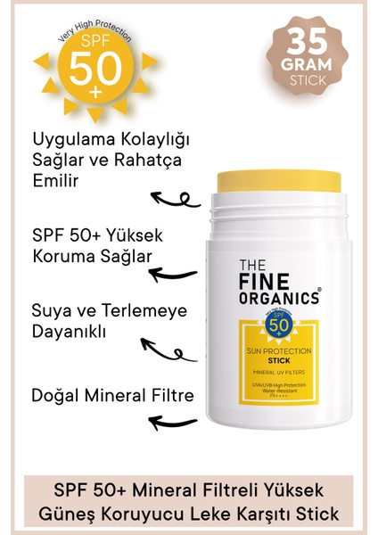 Spf 50 Mineral Filtreli Yüksek Güneş Koruyucu Leke Karşıtı Stick Güneş Kremi, 35GR