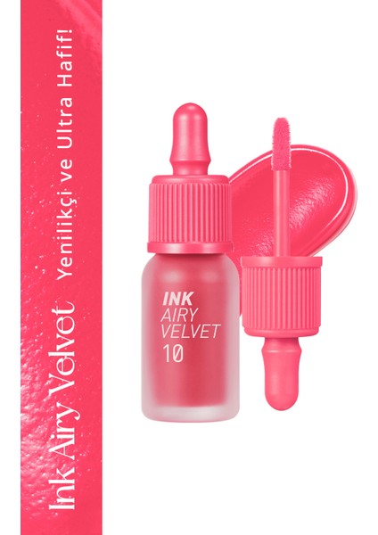 Uzun Süre Kalıcı ve Hafif Formüllü Kadife Bitişli Tint PERIPERA Ink Airy Velvet (10 Twinkle Pinkism)