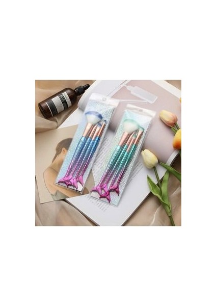 Yeni Ultra Yumuşak Kıllı 4'lü Makyaj Fırçası Seti Boy 15 cm