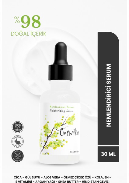 Cica Yüz Serumu, Bariyer Güçlendirici, Kırışıkma Karşıtı, Kolajen, Gül, Jojoba, Aloe Vera