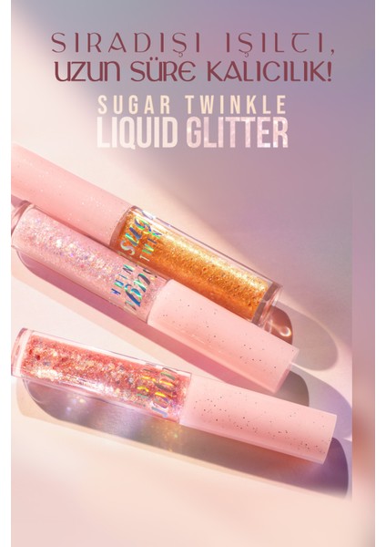 Gün Boyu Kalıcı, Jel Formda Glitter PERIPERA Sugar Twinkle Liquid Glitter (03 Beaming Sunny-Light)