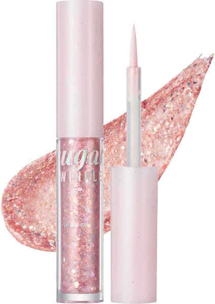 Gün Boyu Kalıcı, Jel Formda Likit Glitter PERIPERA Sugar Twinkle Liquid Glitter (02 Sodapop Flakes)