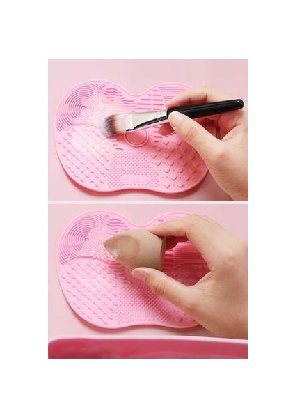 Pratik Makyaj Fırçası Temizleme Matı Makyaj Fırçası Silikon Pedi fırsatları