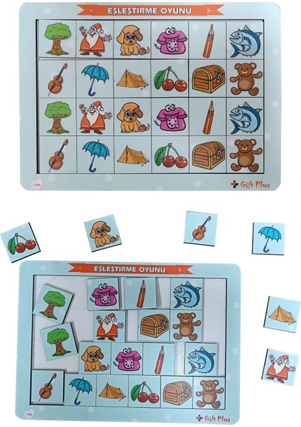 Ahşap Eşleştirme Oyunu Yapboz Puzzle Oyuncak Zeka Oyunları