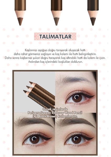 Yumuşak Dokuda Pürüzsüz Görünüm Sunan Kaş Kalemi PERIPERA Speedy Eyebrow Wood Pencil (1 Black Brown)