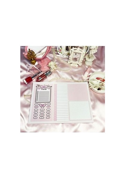 Coquette Tutkallı A4-A6-A6 Notepad Planner Defter Seti