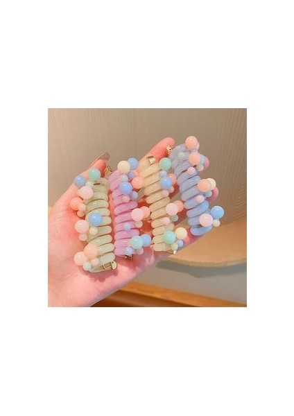 Beyazdükkan Renkli Boncuklu Yaylı At Kuyruğu Toka 1 Adet