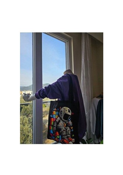 Astronot Tasarım Bez Çanta modelleri