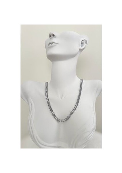 Çelik Gümüş Renk Su Yolu Kolye